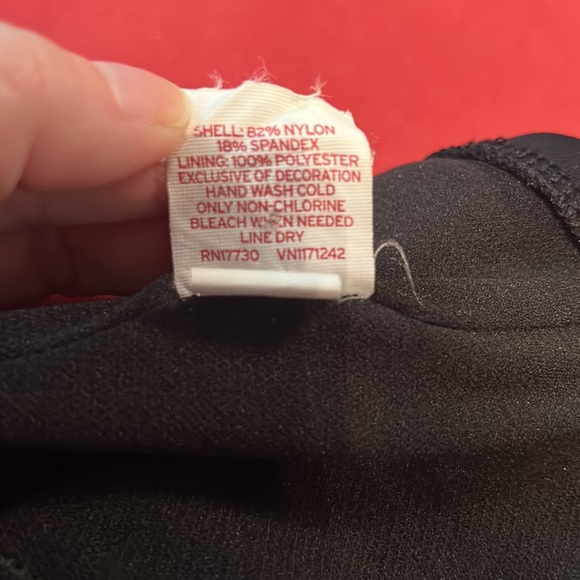 BlackXL Merona one piece with silver metallic and purple detailing around top - Picture 4 of 4